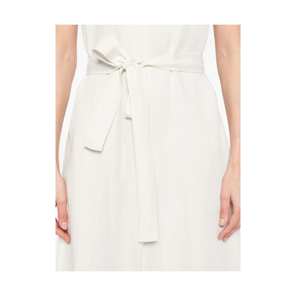 Calvin Klein Witte V-hals Jurk met Volledige Voering White Dames