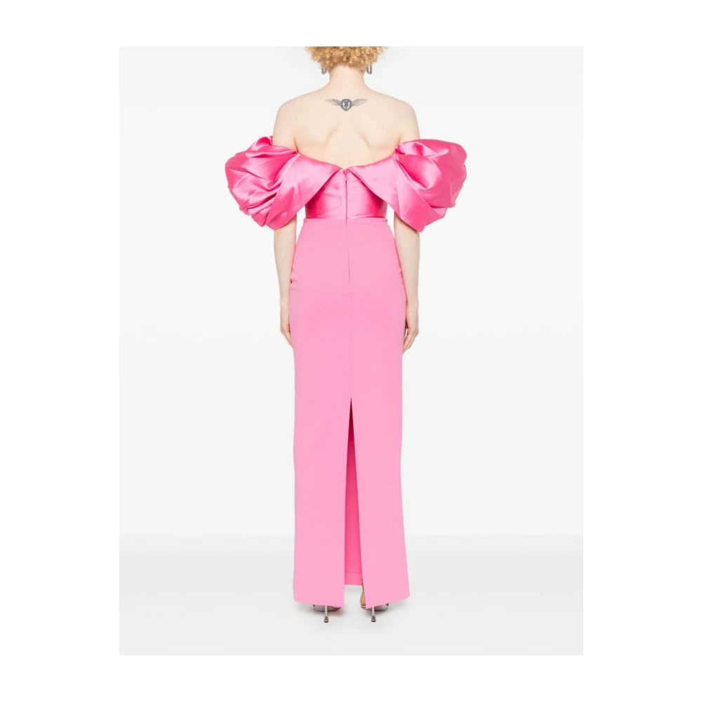 Solace London Roze Off-Shoulder Jurk met Geplooide Details Pink Dames