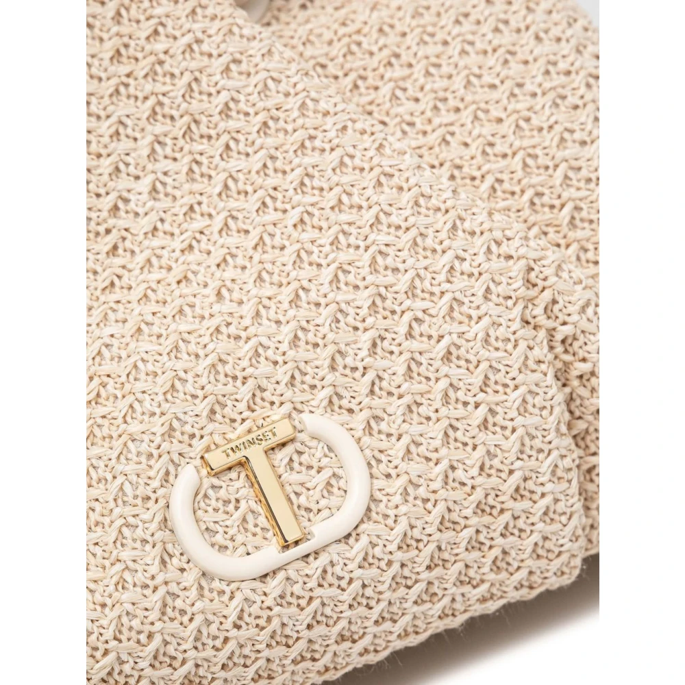 Twinset Beige Tassen met Goudkleurig Logo Beige Dames