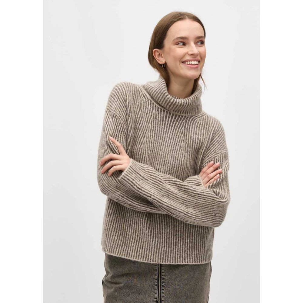 MbyM Taupe Gebreide Coltrui Kemina Beige Dames