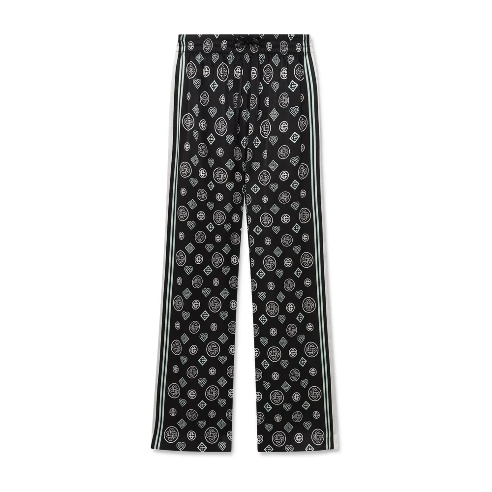 Casablanca Women's Black Wide Trousers, M, Printed Trouser
