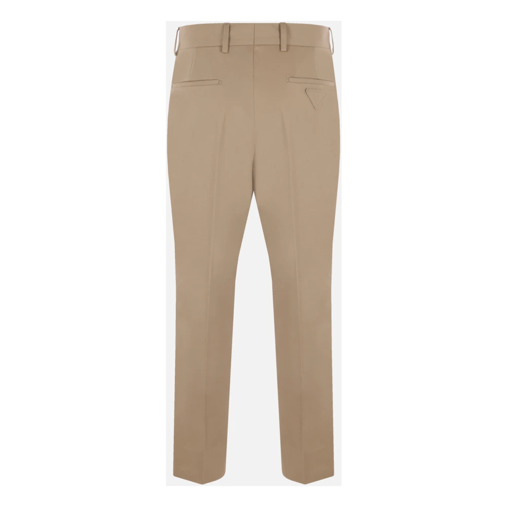 Prada Regular-Fit Katoenen Gabardine Broek Beige Heren