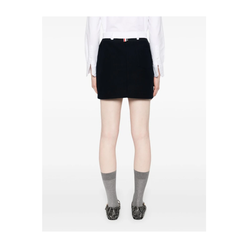 Thom Browne Blauwe Twill Rok Blue Dames