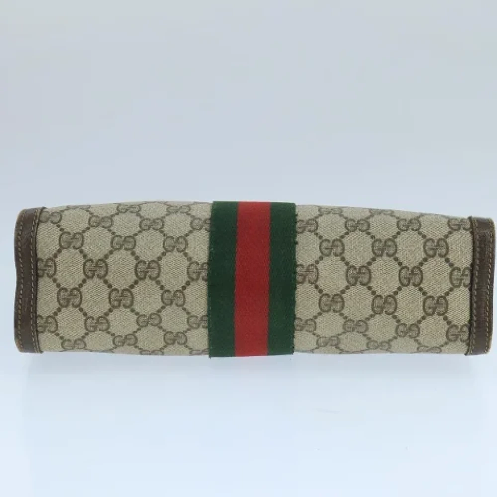 Gucci Vintage Pre-owned Canvas clutches Beige Dames