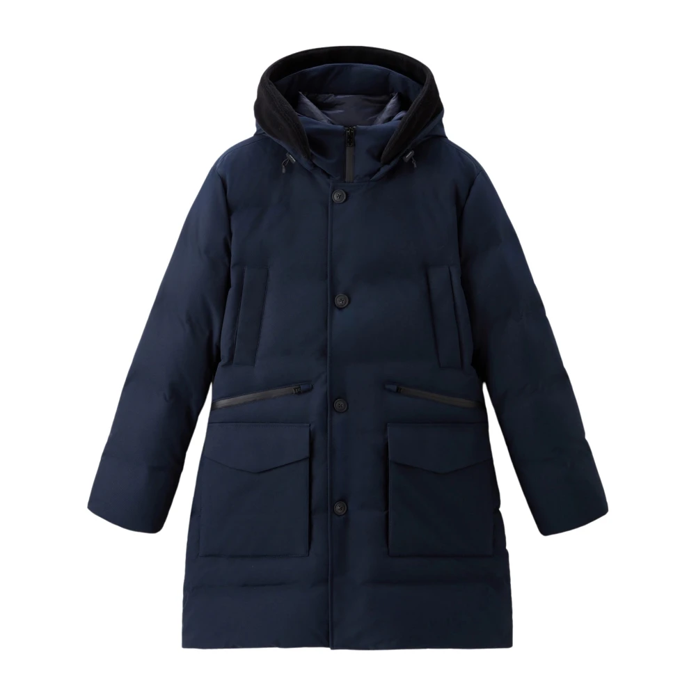 Woolrich Heren Parka Jas met Capuchon Blue Heren