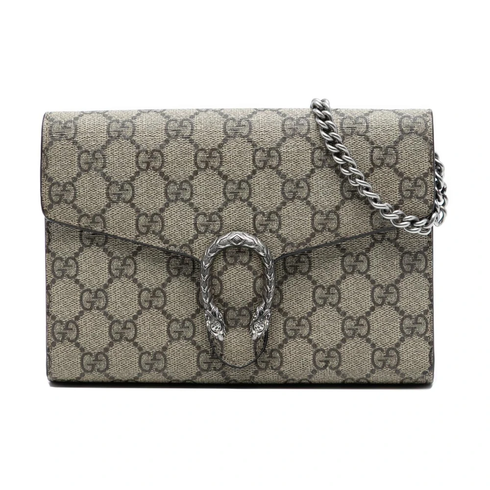Gucci Vintage Women's Brown Pre-Owned Printed Pattern Flap Bag