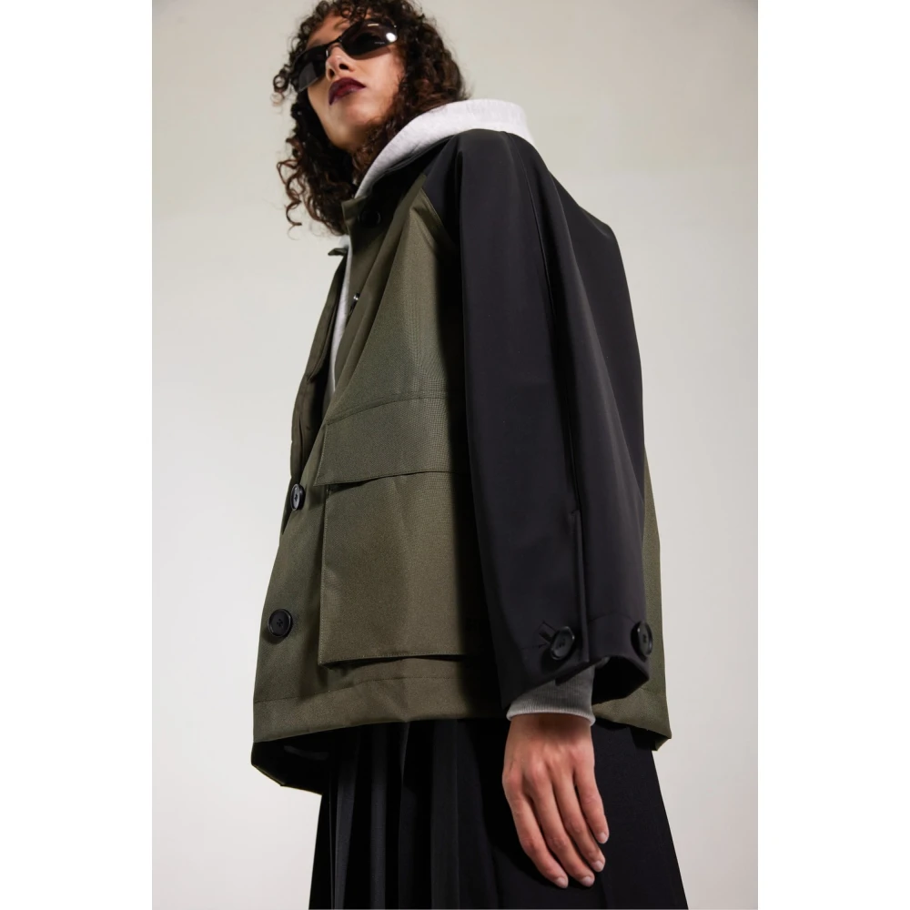 Stutterheim Varsity-Style Patch Regenjas Green Dames