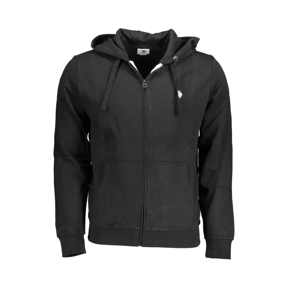 U.s. Polo Assn. Zwarte capuchontrui voor mannen Black Heren