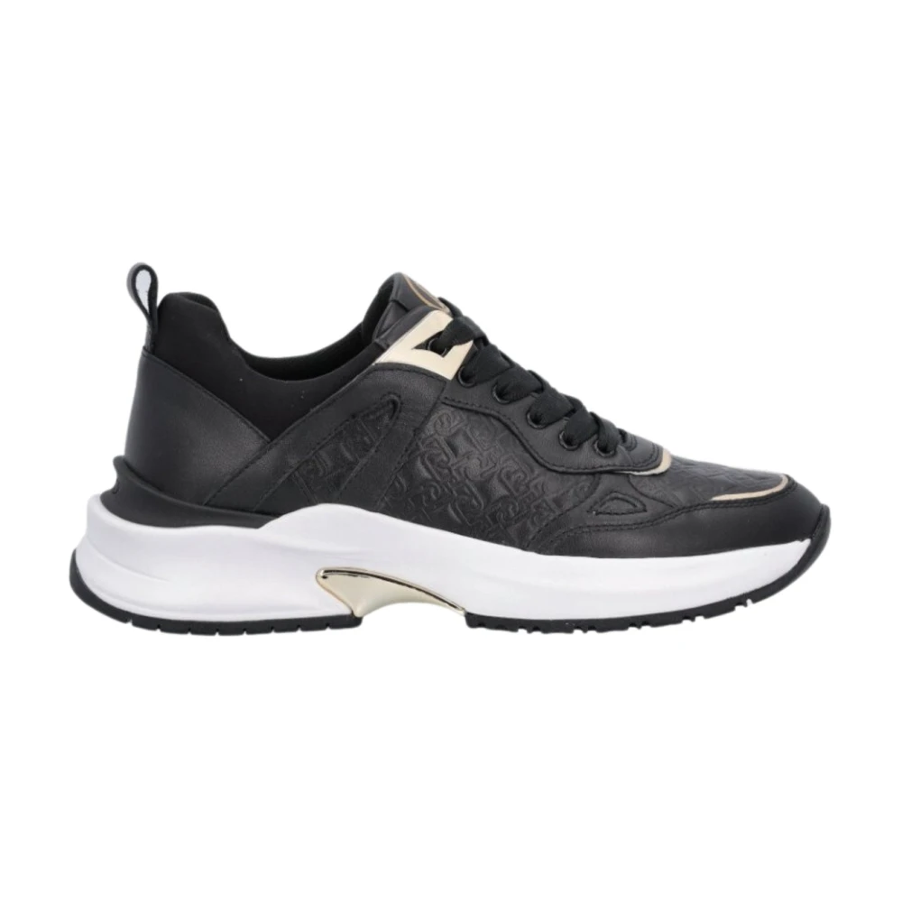 Liu Jo Lily 10 Zwarte Leren Sneakers Dames Schoenen