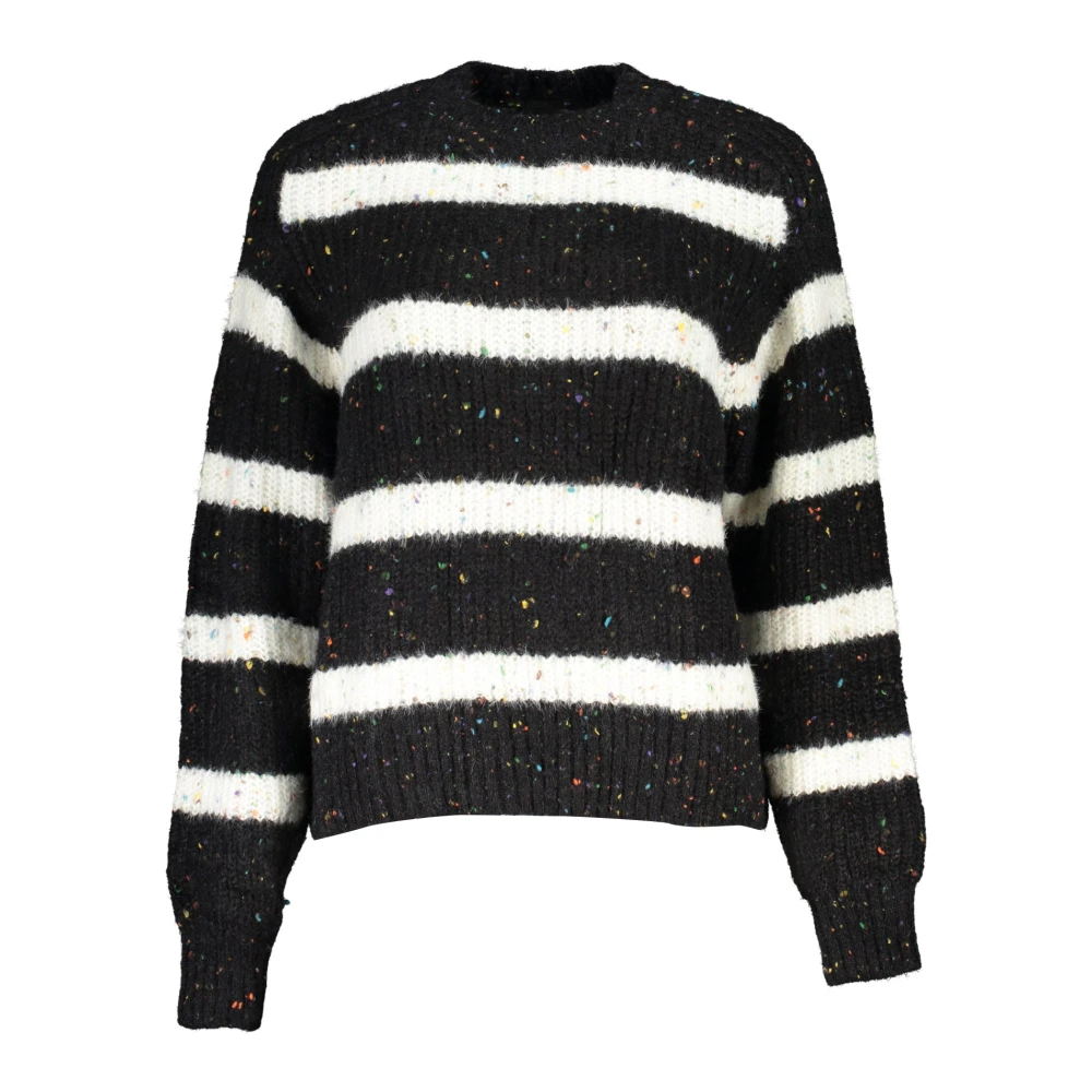 Desigual Zwarte Trui met Lange Mouwen en Hoge Hals Black Dames