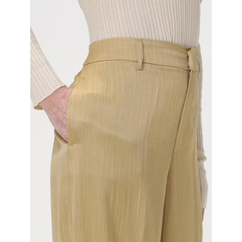 Pt01 Wide Trousers Beige Dames