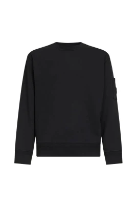 Sweatshirt med tryckknappar och patchficka
