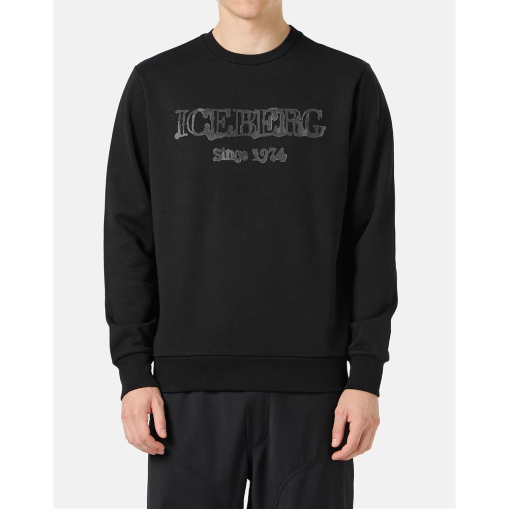 Iceberg Sweatshirt met capuchon en logo Black Heren