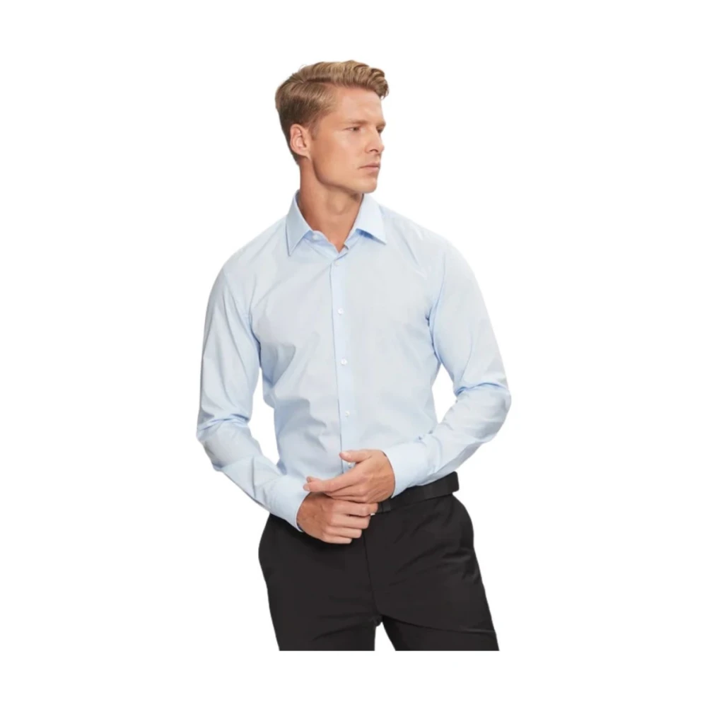 Hugo Mannelijk Blauw Overhemden Heren, 4XL, Katoen, Hank Kent Shirt