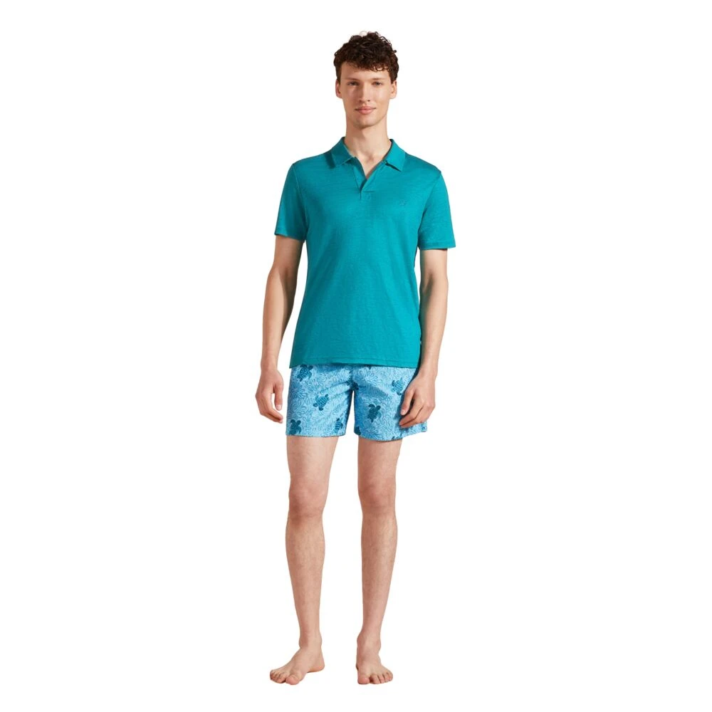 Vilebrequin Heren Linnen Jersey Polo Shirt Blue Heren