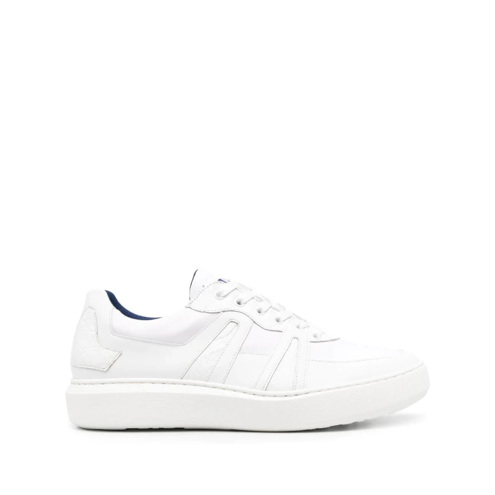 Zilli Witte Leren Elegante Gesloten Platte Sneakers Heren Schoenen