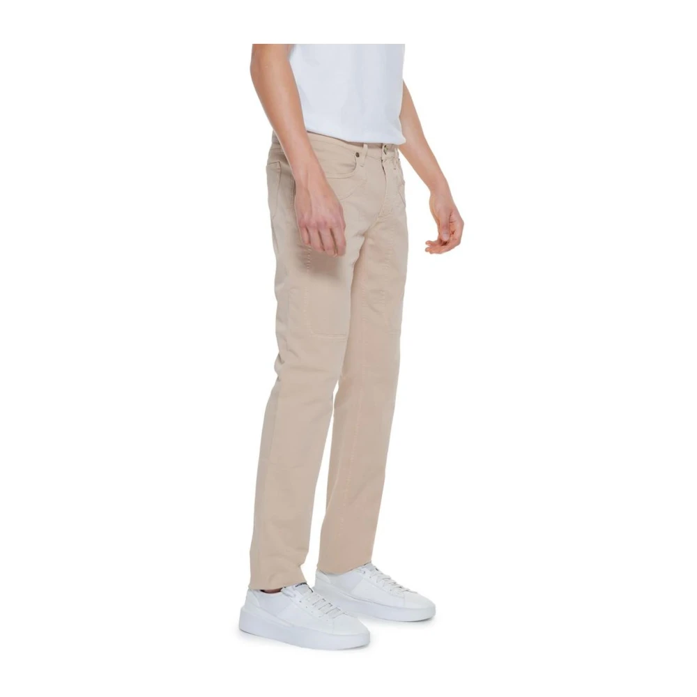 Jeckerson Slim Fit Katoenen Broeken Collectie Beige Heren