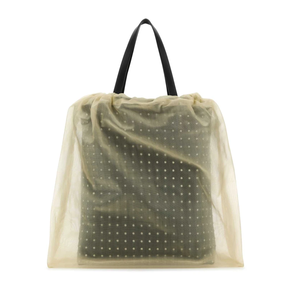 alexander mcqueen Nebula Leren Tule Shopper Beige Dames