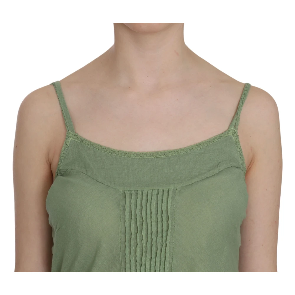 Pink Memories Groene Zijden Tanktop Green Dames