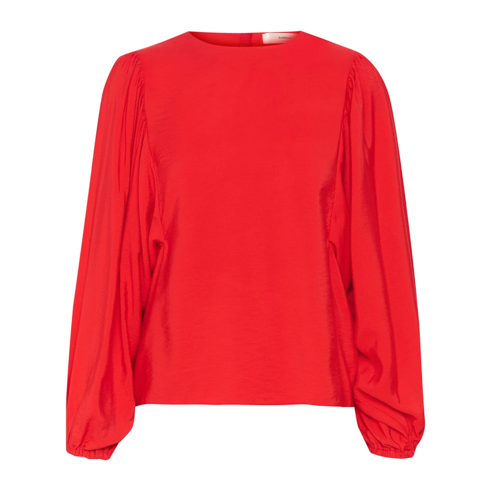 InWear Scarlet Blouse met Pofmouwen Red Dames
