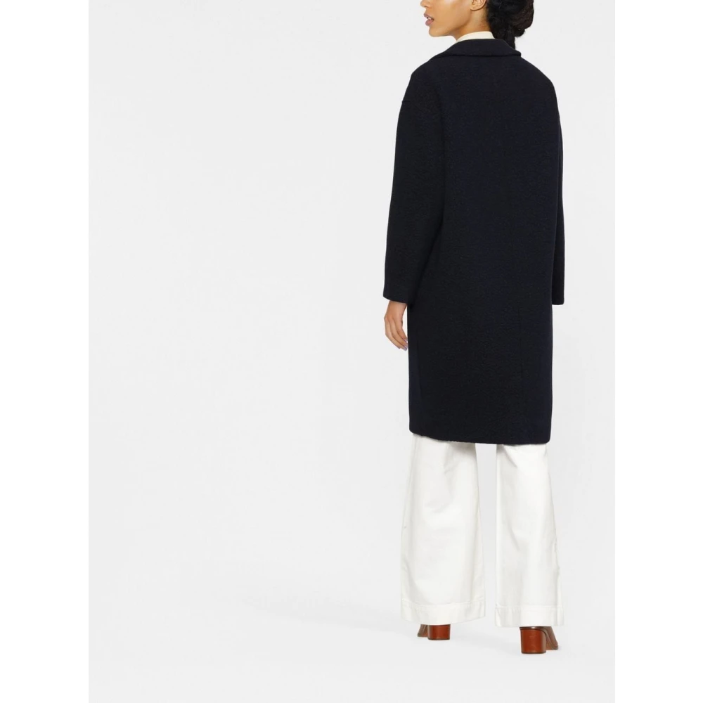 Harris Wharf London Navy Wollen Double-Breasted Jas Blue Dames