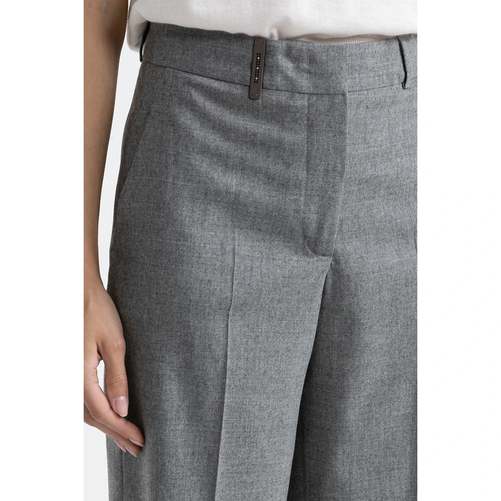 PESERICO Wol en kasjmier klassieke broek Gray Dames