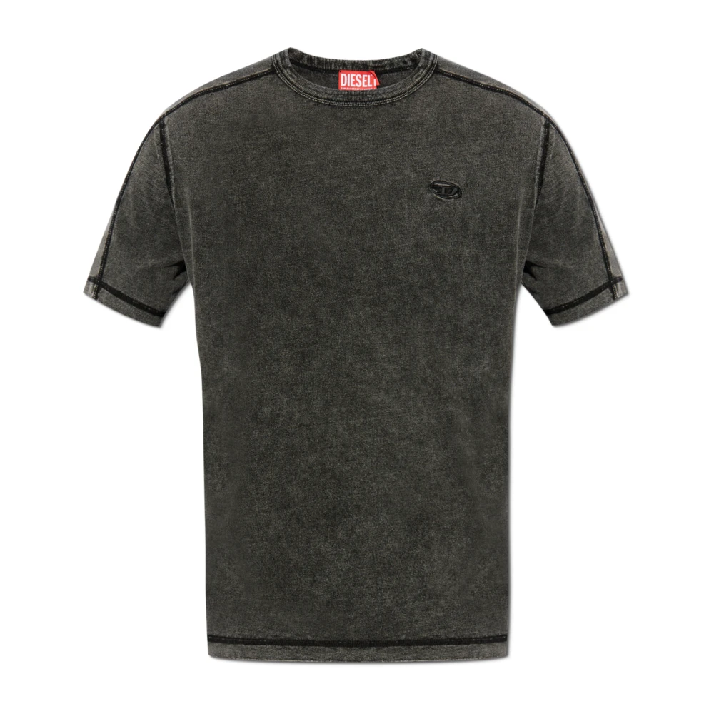 Diesel Iconisch Comfortabel T-shirt Gray Heren