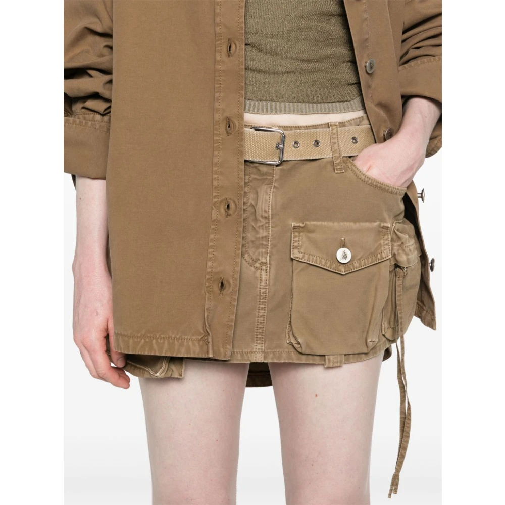 The Attico Op Maat Gemaakte Khaki Mini Rok Brown Dames