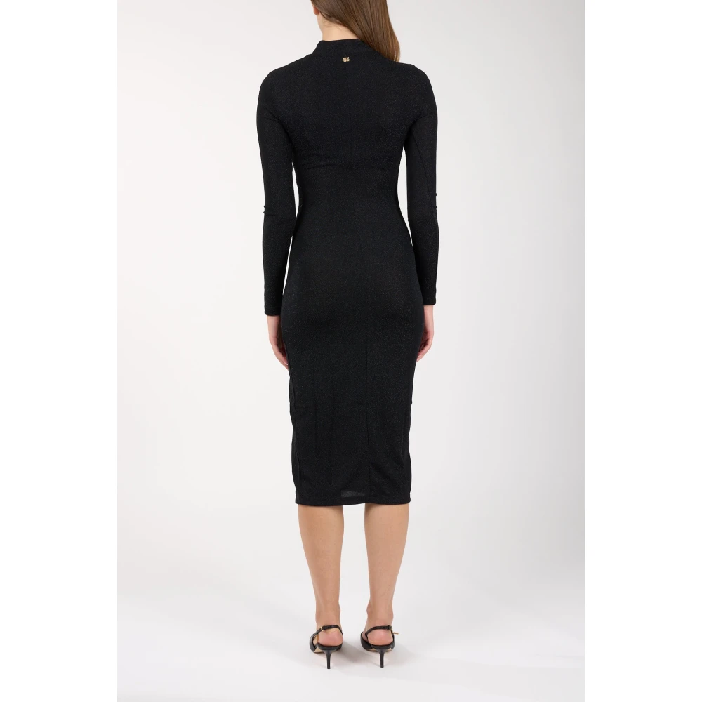 Just Cavalli Lurex Jersey Midi Jurk met Cut-Out Black Dames
