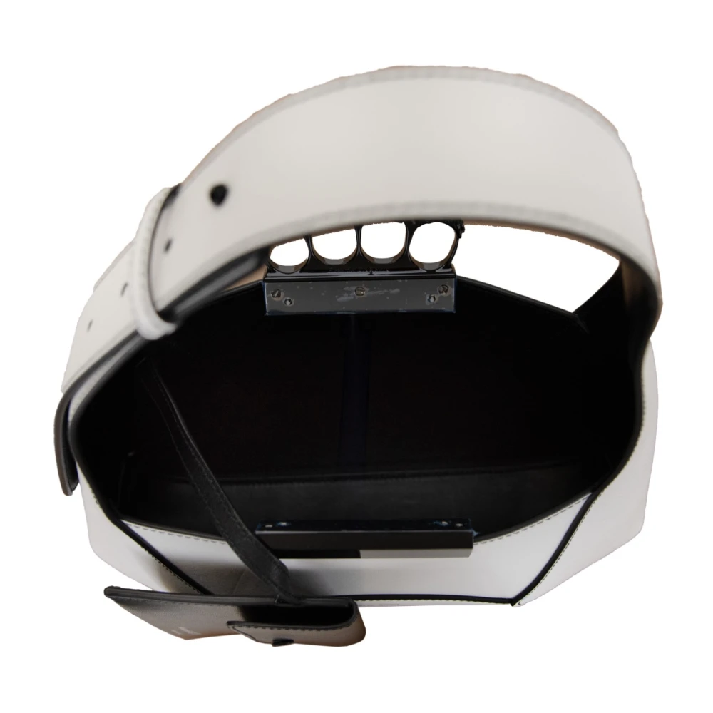 alexander mcqueen Leren handtas met magnetische sluiting White Dames