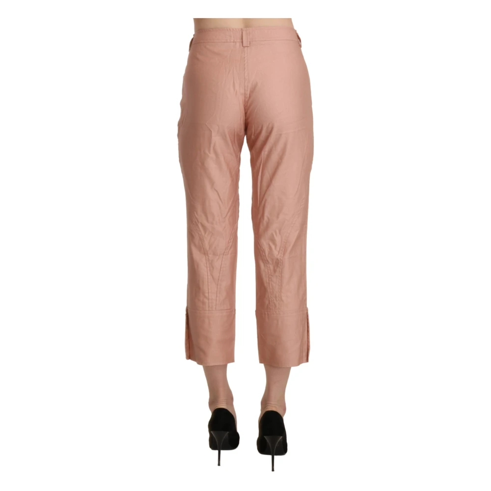 Ermanno Scervino Hoge taille katoenen broek roze elegant Pink Dames