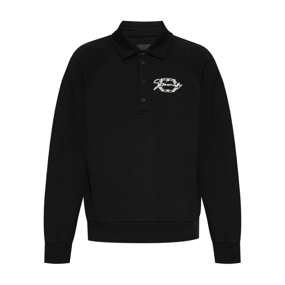Givenchy Polo Sweatshirt met Stijlvol Borduursel Black Heren