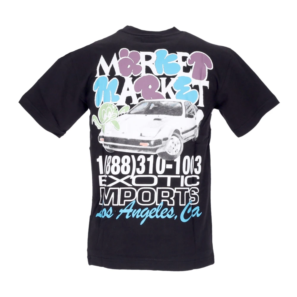Market Exotische Auto Print Zwart T-shirt Black Heren