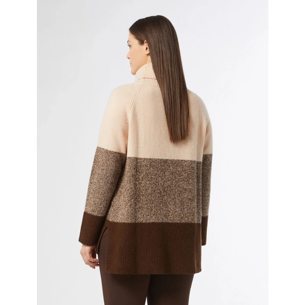 Marina Rinaldi Wollen Gebreide Trui Raglanmouw Brown Dames