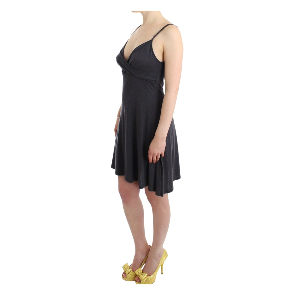 Costume National Elegante Grijze Knielange Jurk Gray Dames