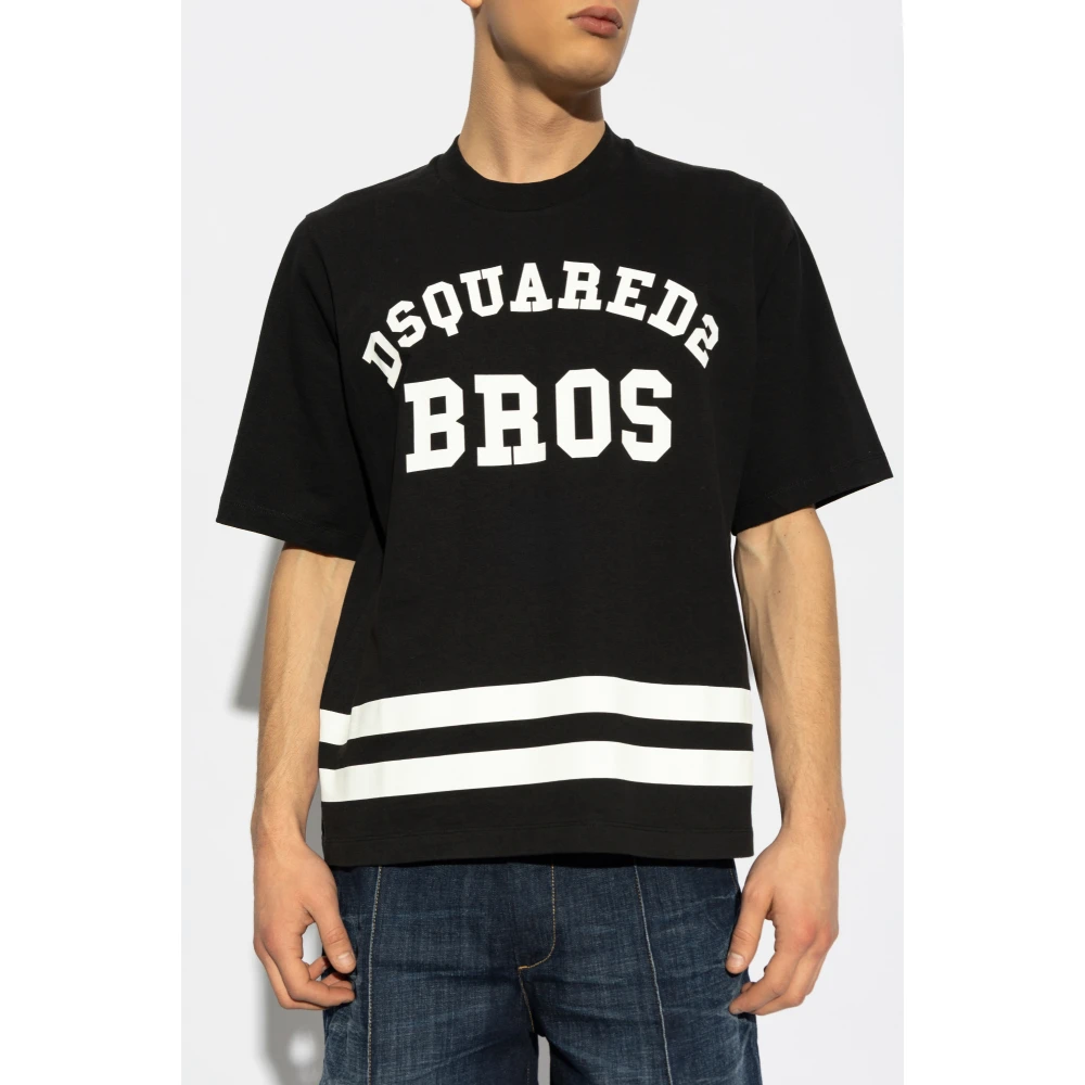 Dsquared2 T-shirt met logo Black Heren
