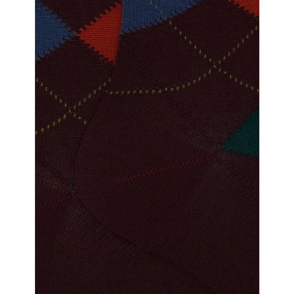 Gallo Lange bordeauxrode sokken voor heren met inlegmotief Multicolor Heren