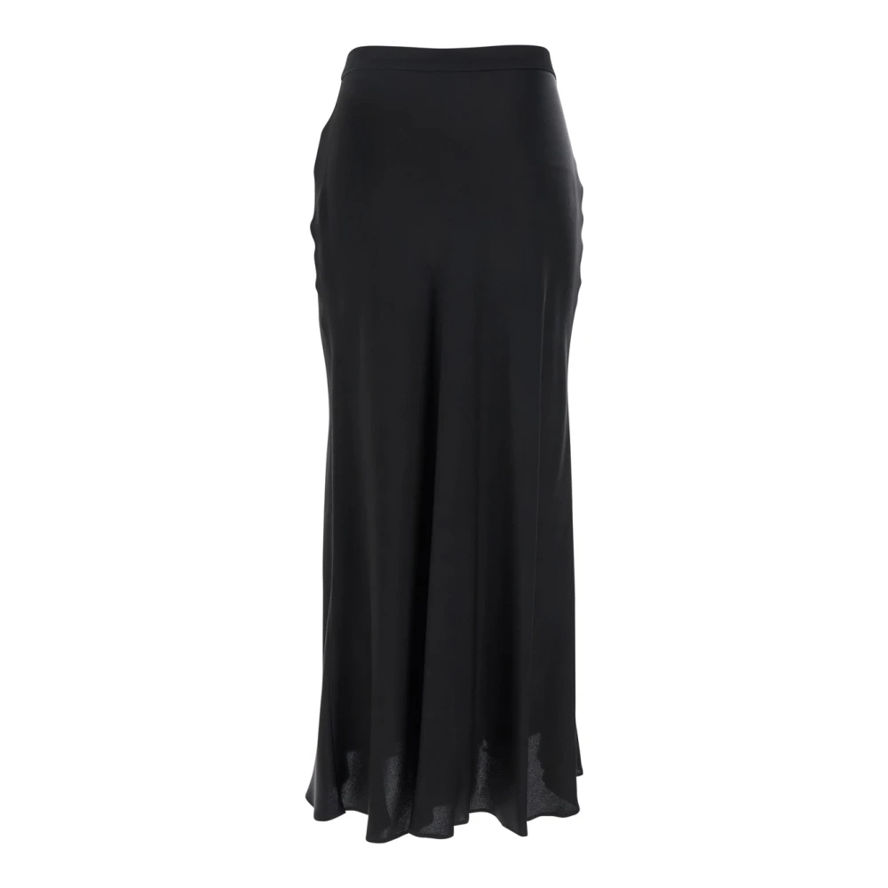 Semicouture Zwarte Zijde Blend Omslagrok Black Dames