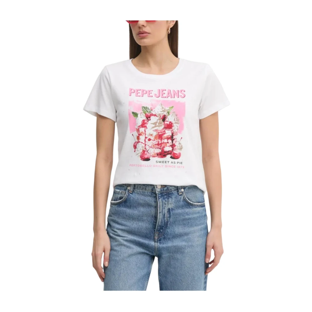 Pepe Jeans Women's White Ryoko T-Shirt - T-Shirts - Xs - Tops