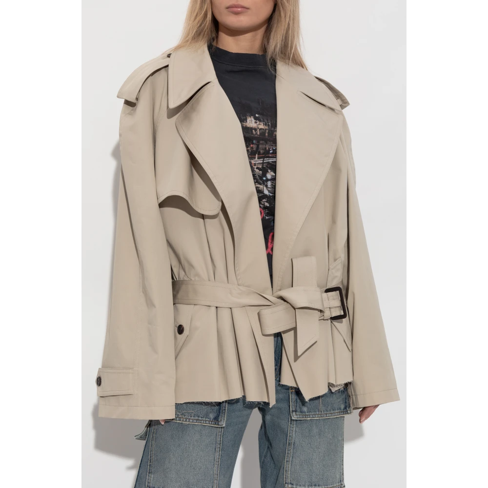 Balenciaga Korte Trenchcoat Beige Dames