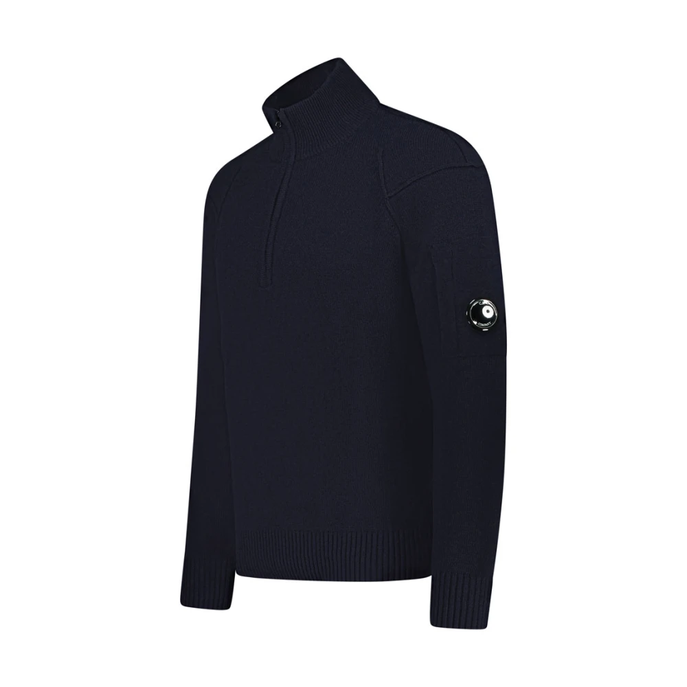 C.P. Company Half Zip Gebreid in Marineblauw Blue Heren