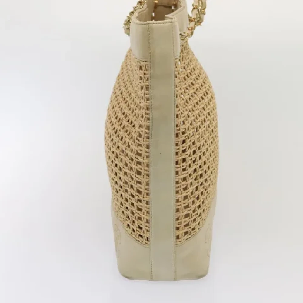 Chanel Vintage Pre-owned Fabric totes Beige Dames
