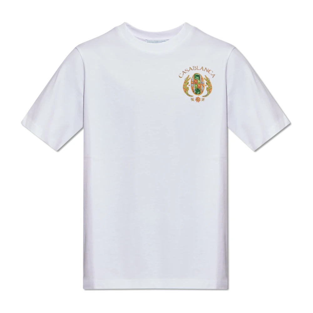 Casablanca Klassieke Crew Neck Bedrukte T-shirts en Polos White Heren