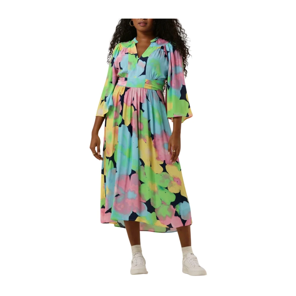 Pom Amsterdam Cherry Blossom Maxi Jurk Multicolor Dames