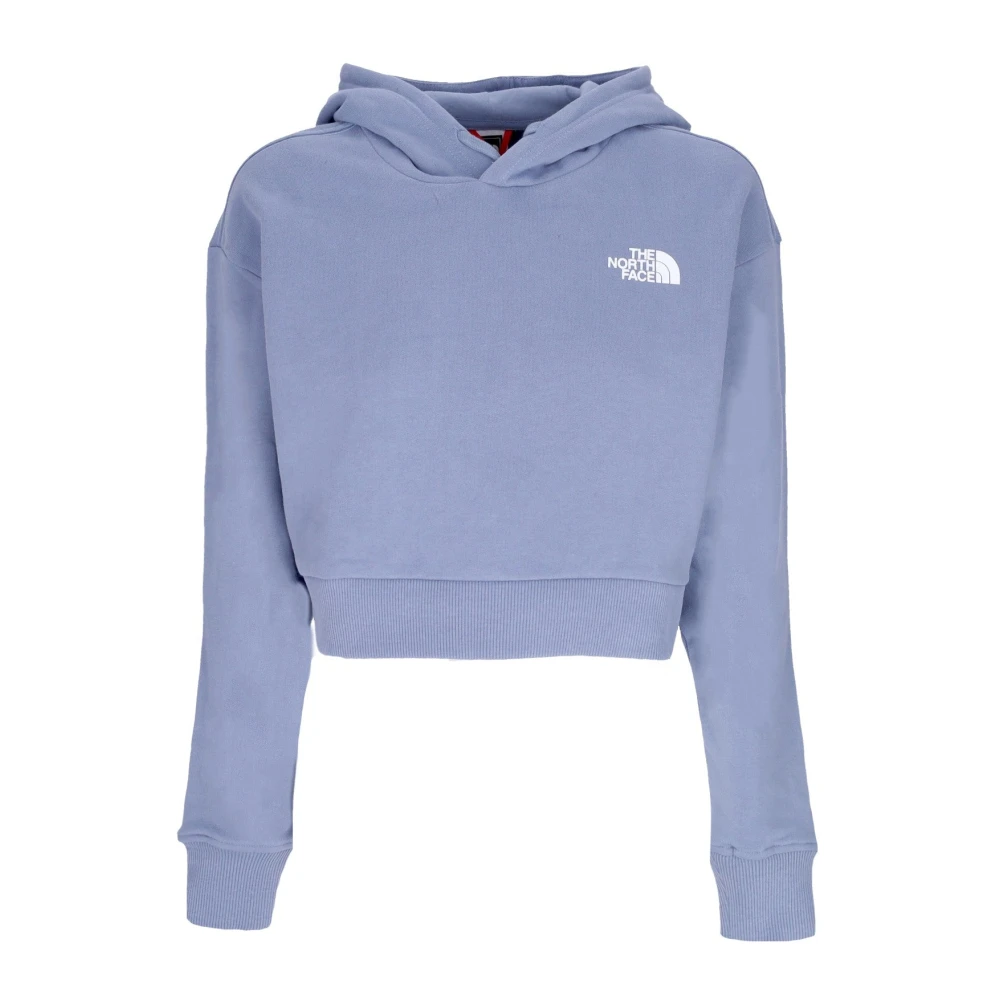 The North Face Blå Cropped Hoodie Trend Sweatshirt Blue, Dam