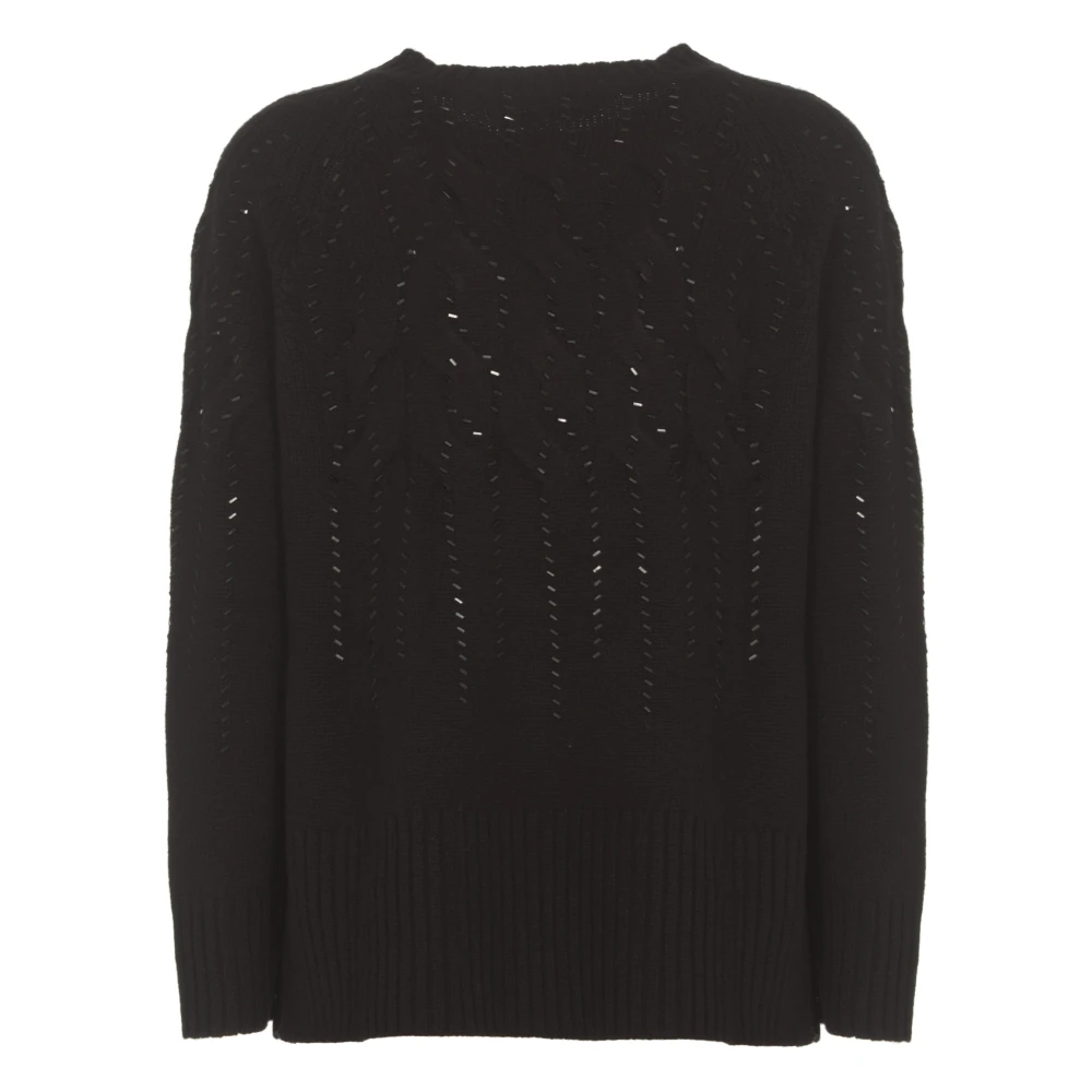 Kangra Zwarte Kasjmiertrui met Strass-details Black Dames