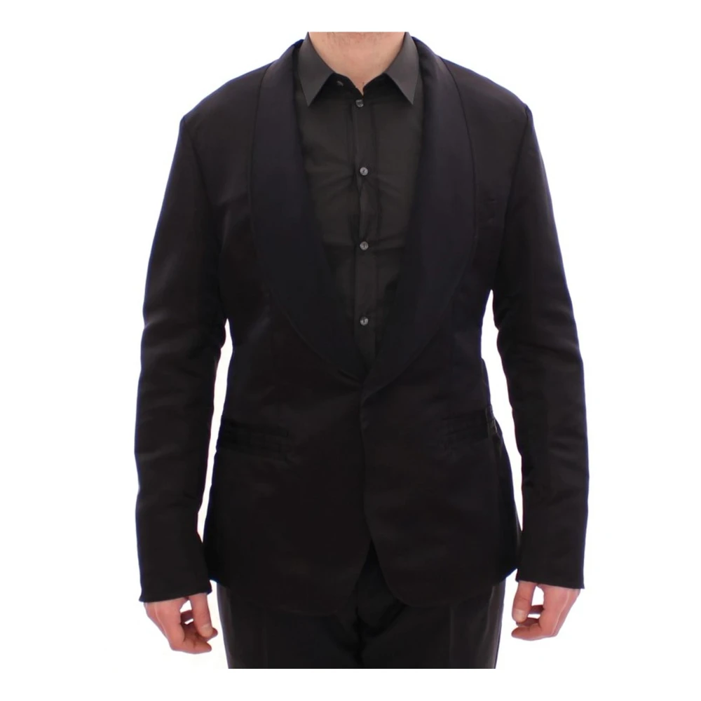 Dolce & Gabbana Men's Black Blazers,, Silk Slim Fit Blazer Jacket 2XL