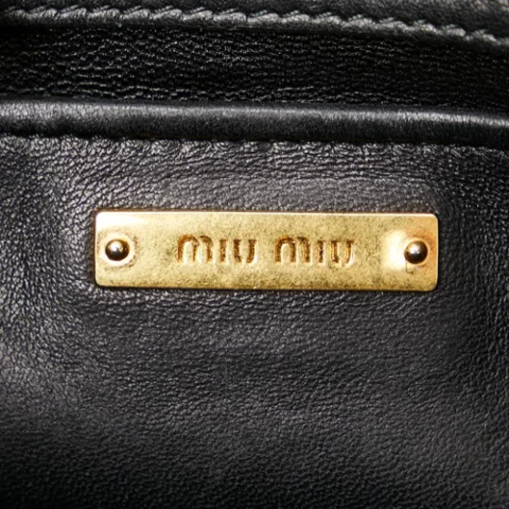 Miu Pre-owned Leather handbags Black Dames
