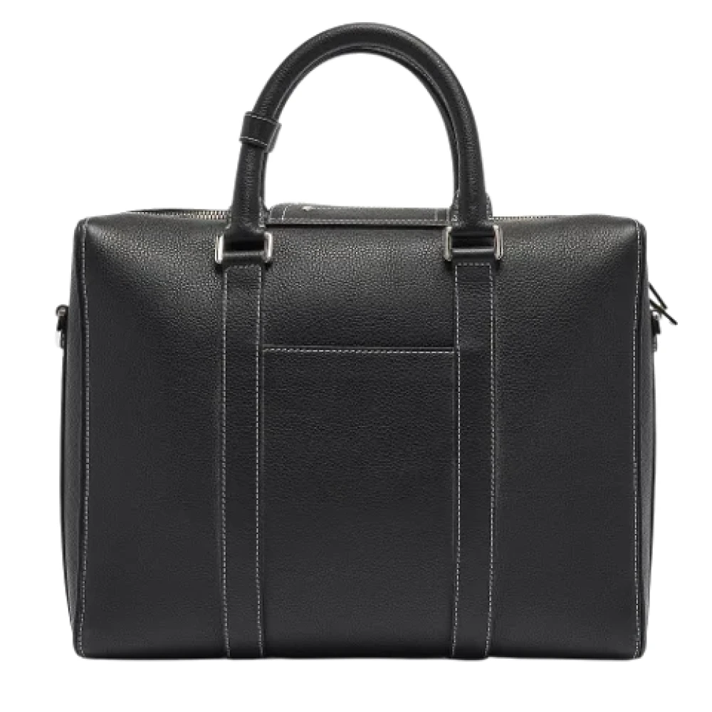 Dior Vintage Pre-owned Leather briefcases Black Heren