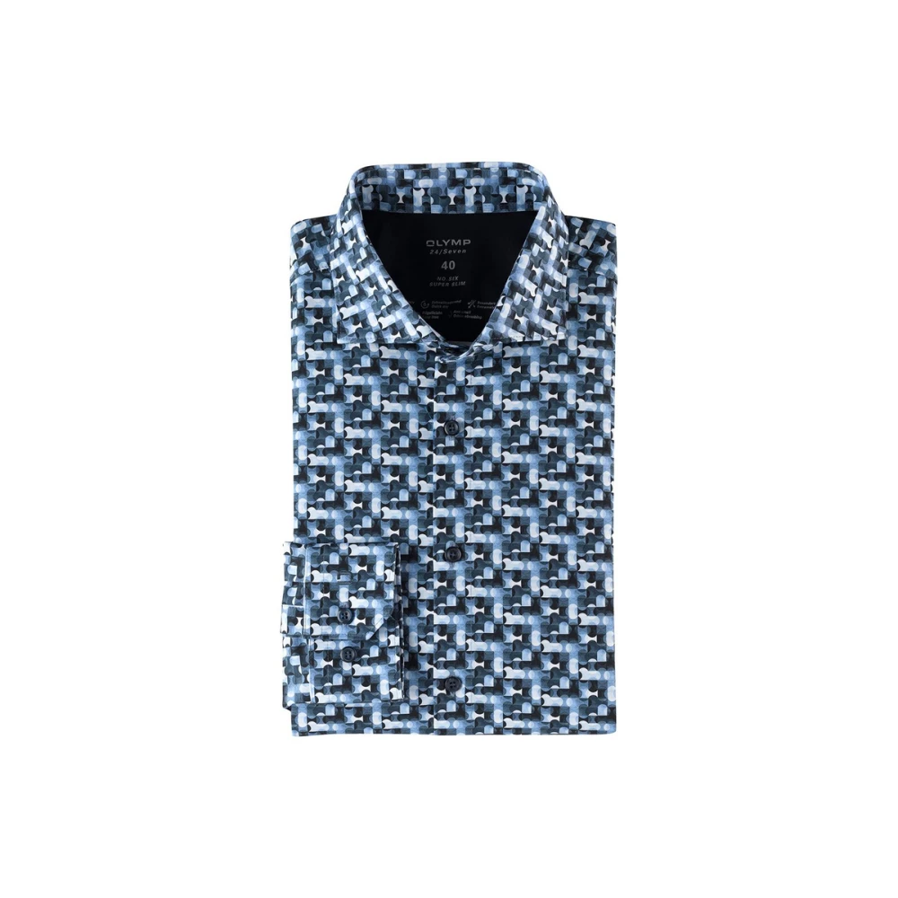 Olymp Mouwloze shirts Blue Heren